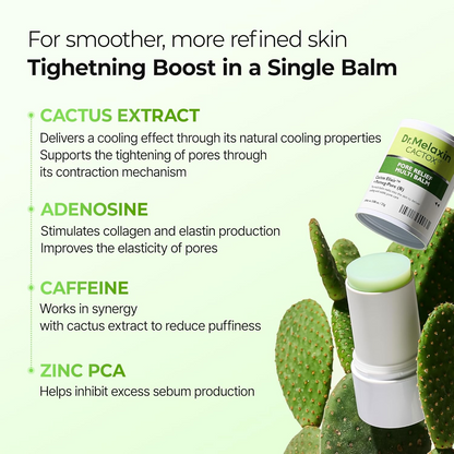 Cactox Pore Relief Multi Balm Stick – Cooling, De-Puffing & Pore Care