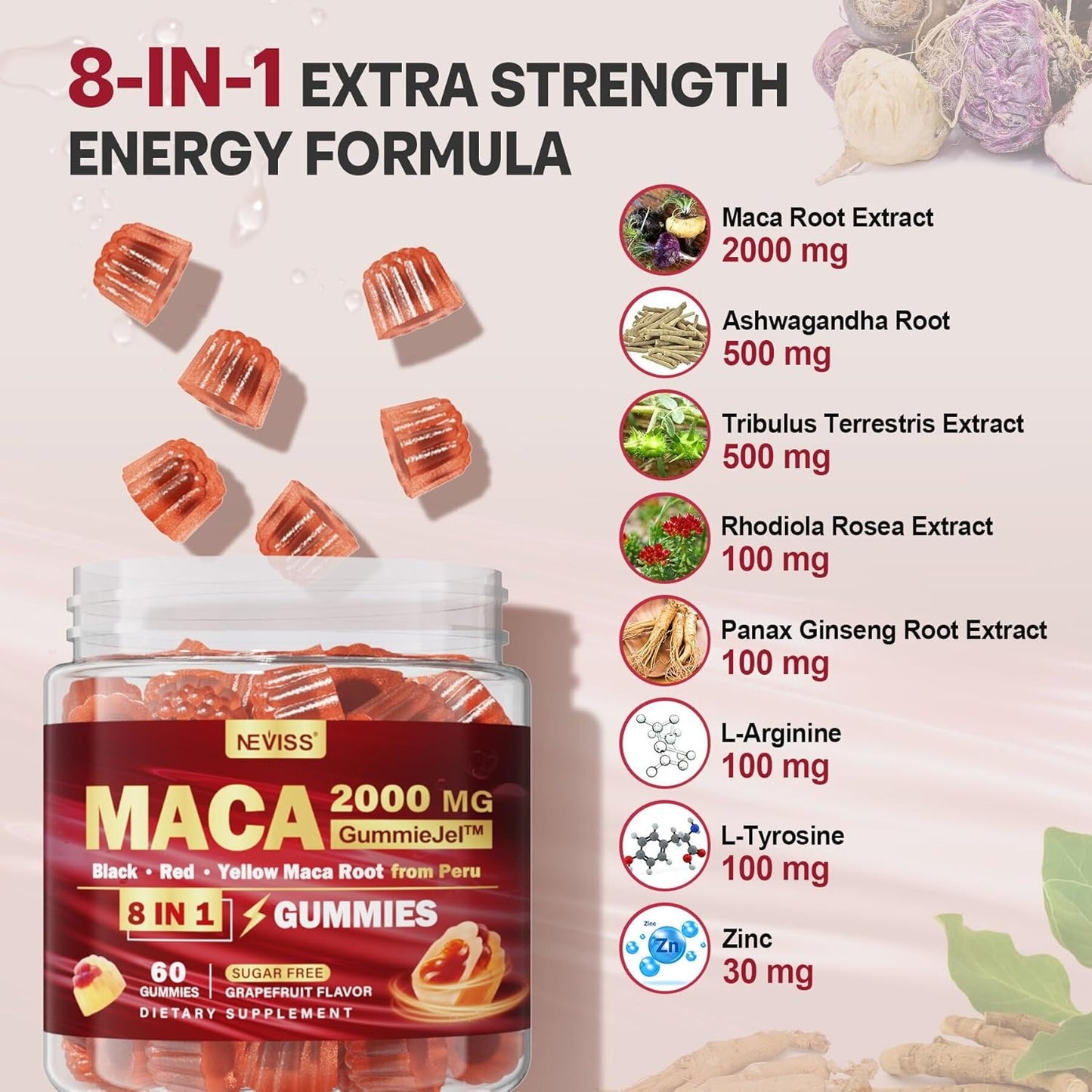 Maca Root Capsules 8050mg – Natural Energy & Wellness Support