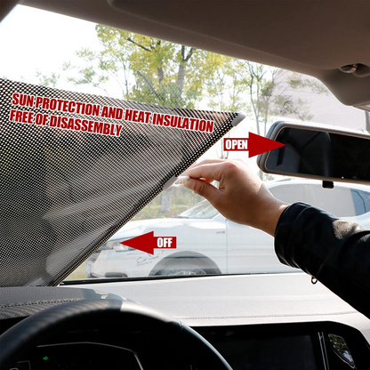 Retractable Car Window Sunshade – Nail Free Suction Cup Blackout Roller Blind