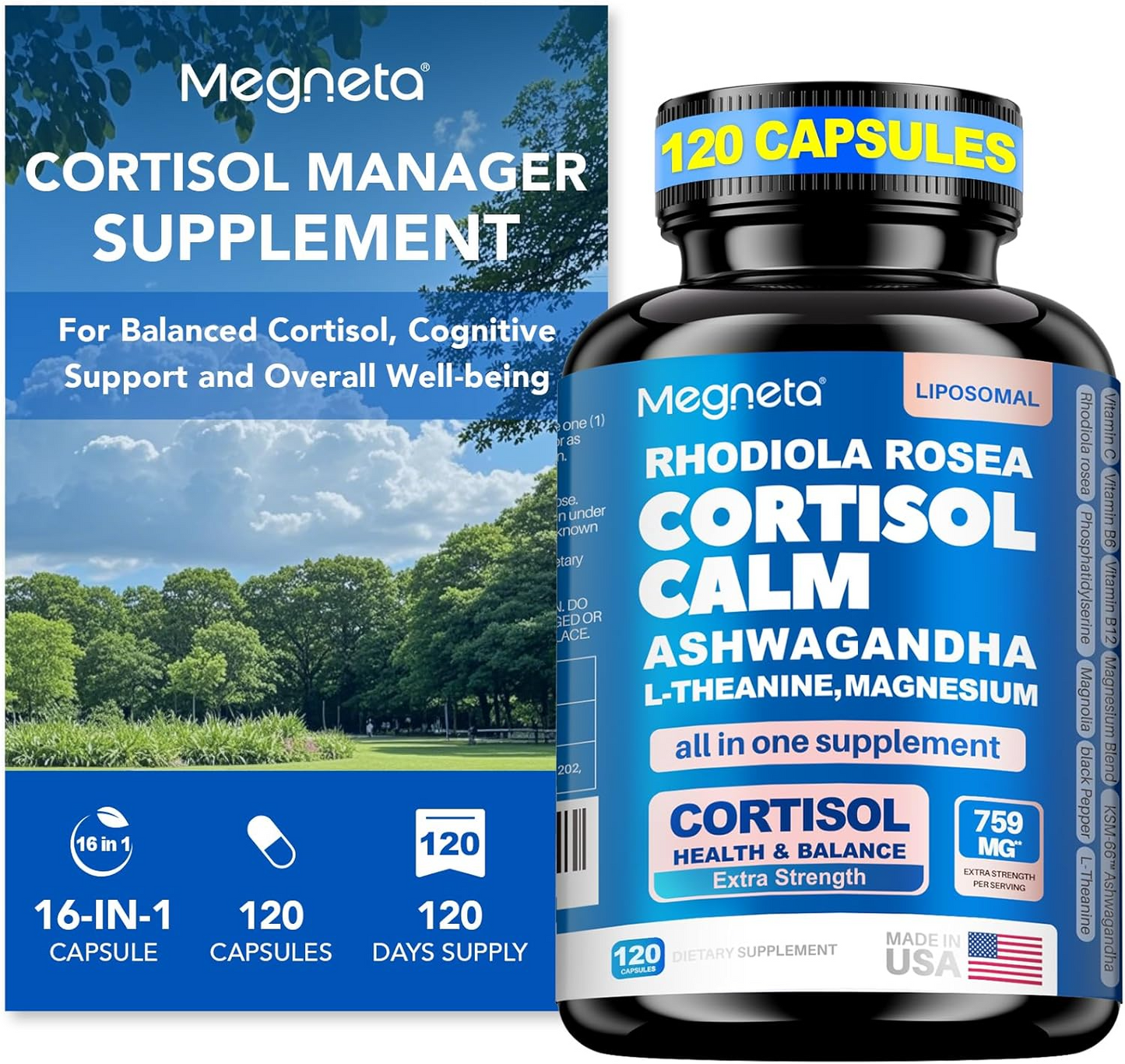 All-in-1 Calm Magnesium Capsules – Stress Relief, Cortisol Balance & Sleep Support