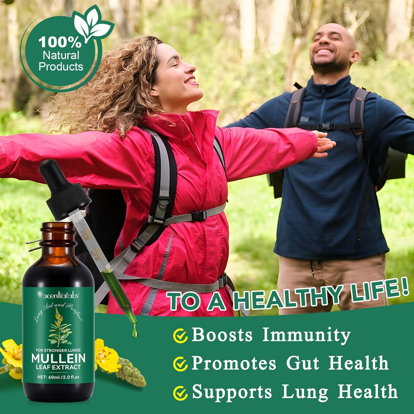 Mullein Leaf Extract Drops – Respiratory & Lung Support Herbal Formula