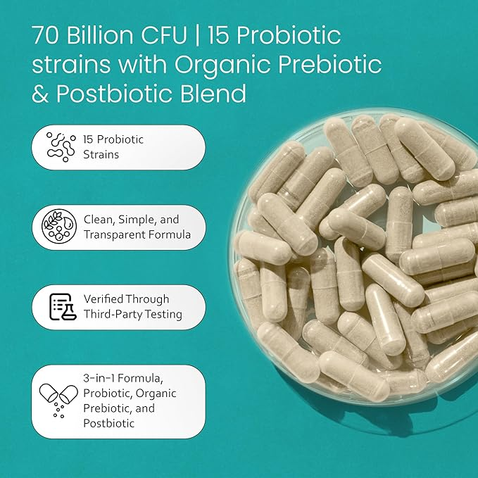 Women’s Probiotic & Prebiotic Capsules – Daily Digestive Wellness Support