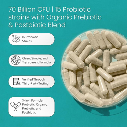 Women’s Probiotic & Prebiotic Capsules – Daily Digestive Wellness Support