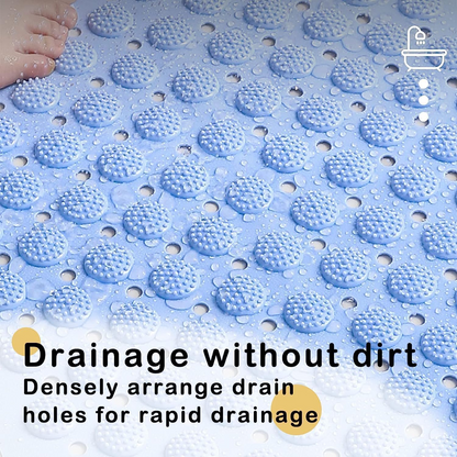 Sky Blue Non-Slip PVC Bathroom Mat Drain Holes