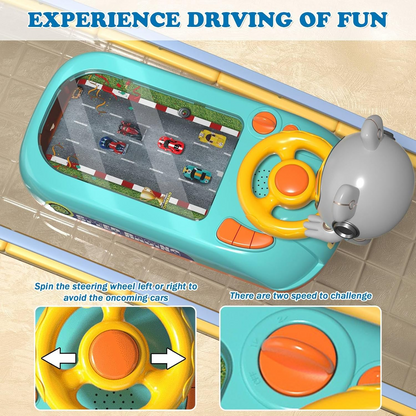 Desktop Racing Game Steering Wheel Toy – Electronic Driving Simulation Toy for Kids