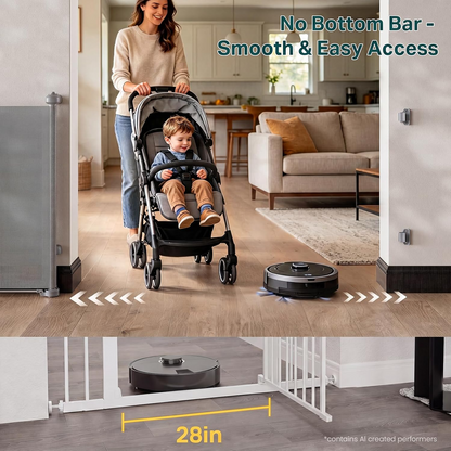 Adjustable Pet & Baby Retractable Doorway, Stairway & Hallway Barrier