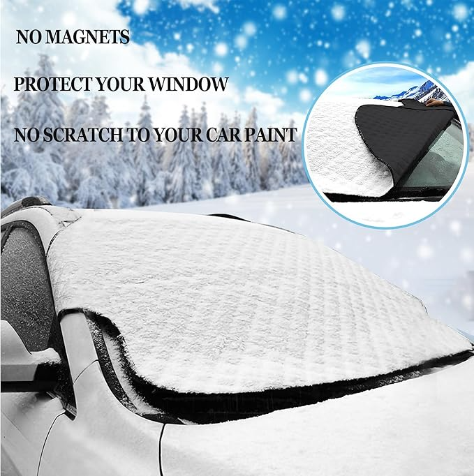 Universal Car Windshield Sunshade & Snow Cover – Foldable Anti-Frost Windshield Protector