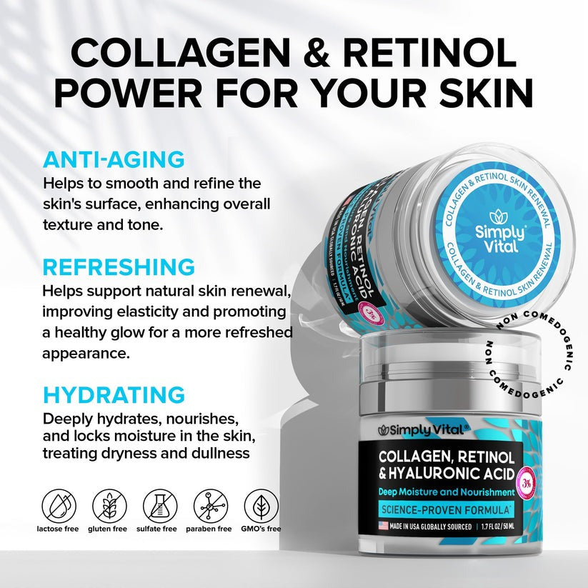 Anti-Aging Hyaluronic & Retinol Face Cream – Day & Night Moisturizer for Face and Neck