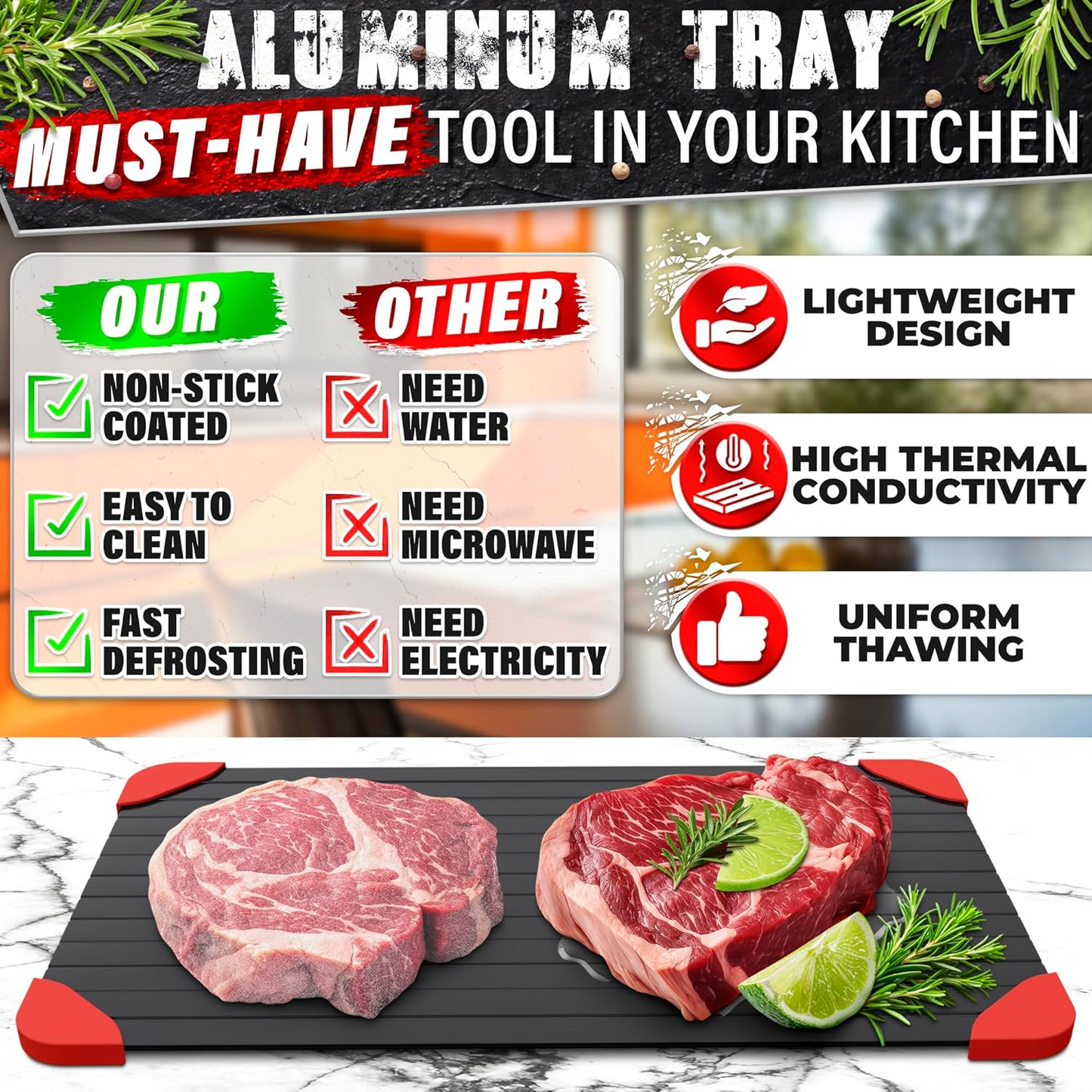 Quick Defrosting Tray – Fast Thawing Plate for Frozen Food