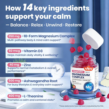 14-in-1 Ashwagandha Gummies with Vitamin D3, Zinc & Magnesium