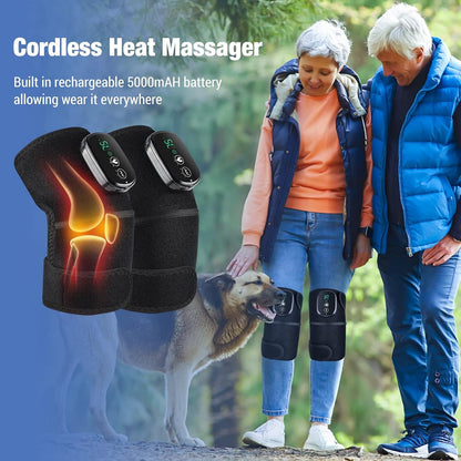 Electric Knee Massager with Heat – Vibration Joint Wrap for Knee, Elbow & Shoulder