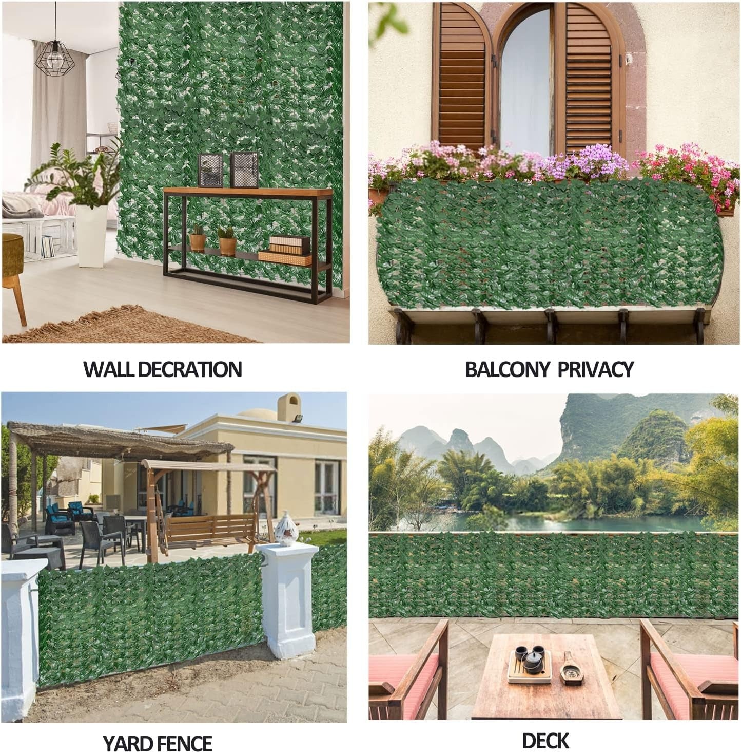 Artificial Ivy Hedge Wall Panels – UV Protected Privacy Green Wall