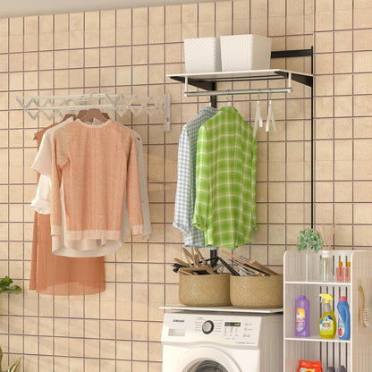 Retractable Folding Towel Holder — Wall Mounted Drying Rack