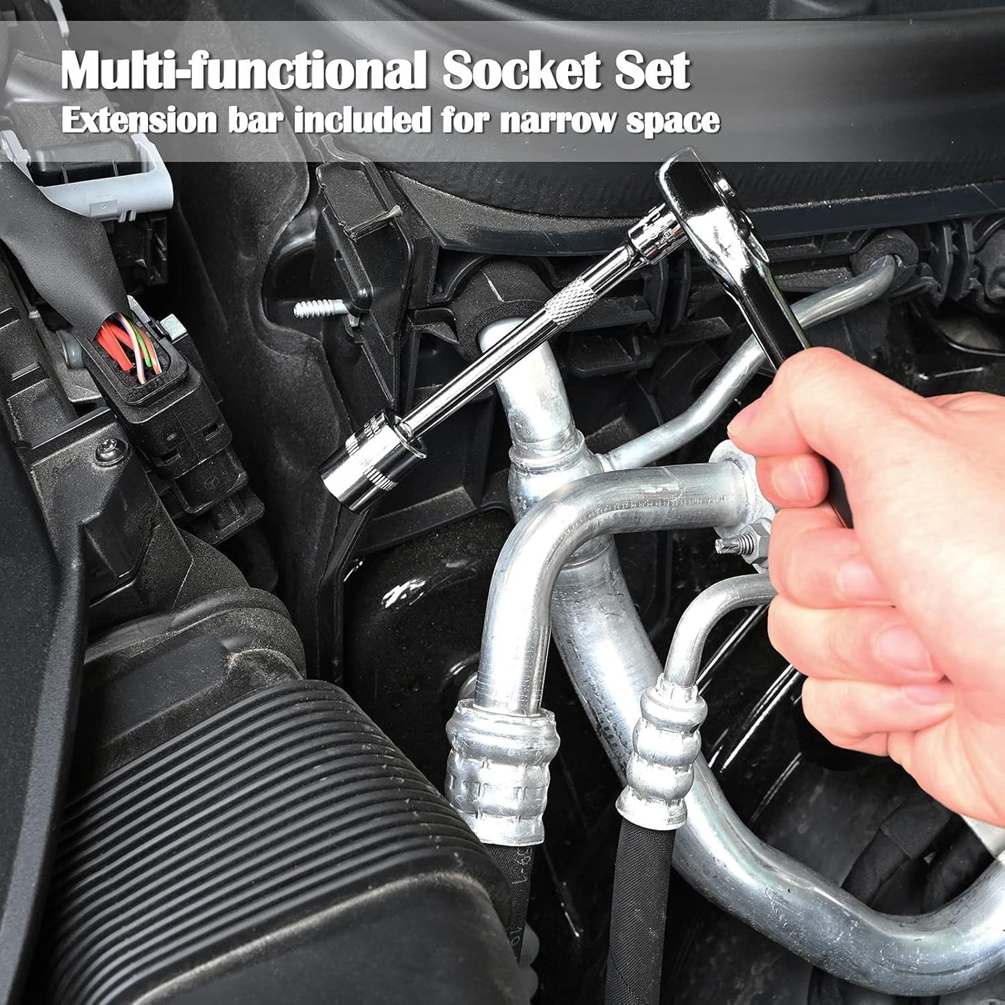 46-Piece 1/4-Inch Socket Wrench Set — Metric Repair Kit