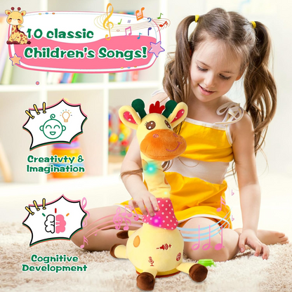 Cute Electronic Dancing Giraffe Plush Toy – Musical Swinging Stuffed Animal with Adjustable Volume