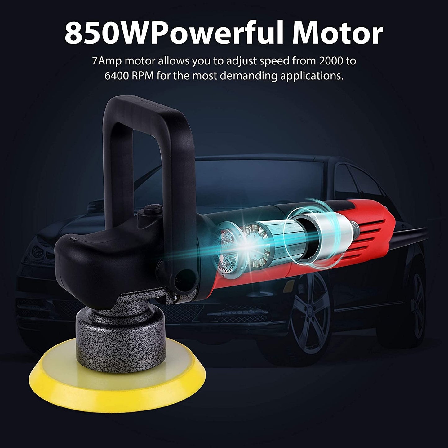700W Corded Electric Car Polisher — Adjustable Speed Machine