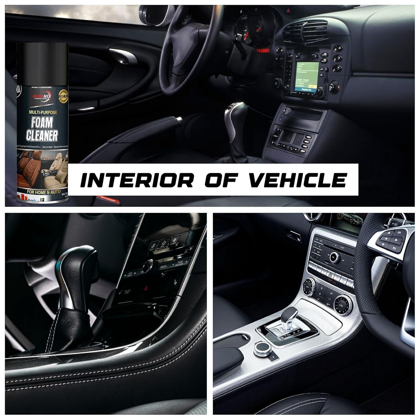 Multi-Purpose Car Interior Foam Cleaner – All-Purpose Cleaning Spray
