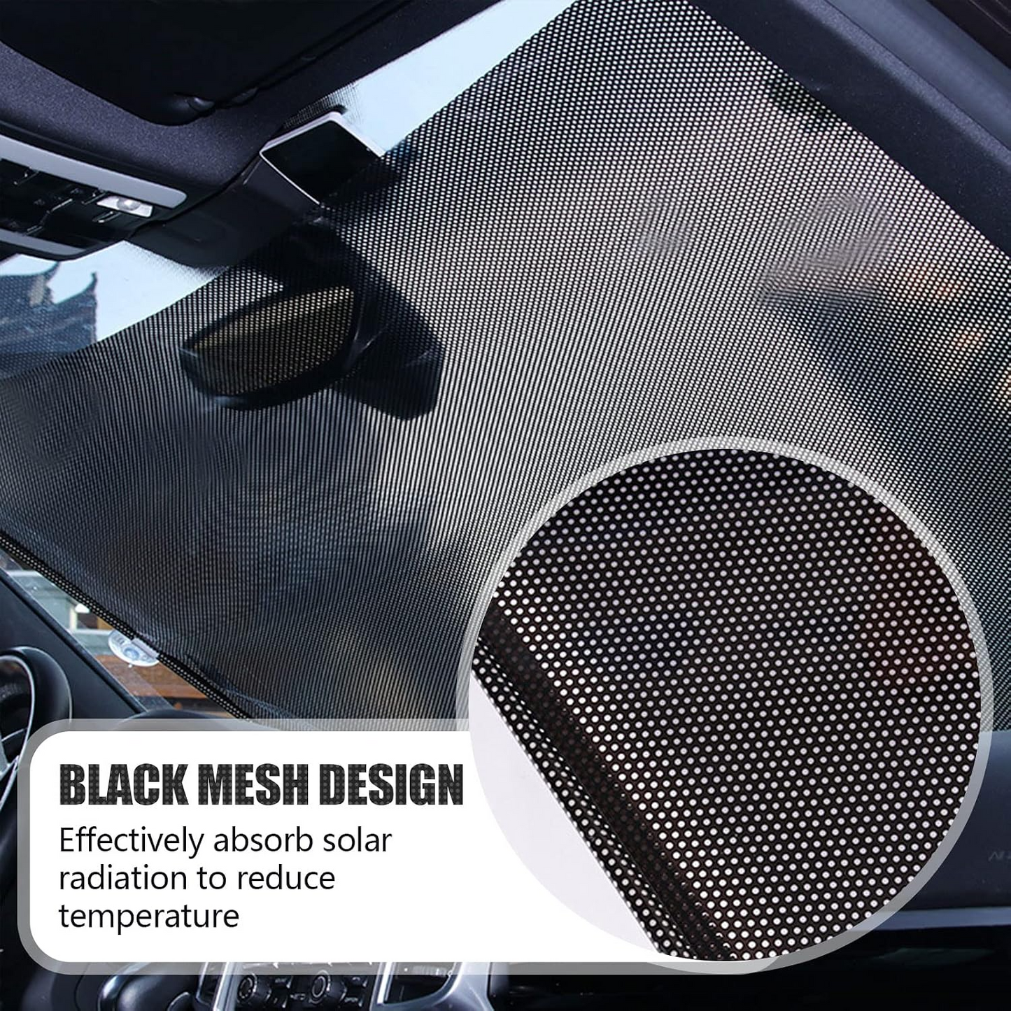 Retractable Car Window Sunshade – Nail Free Suction Cup Blackout Roller Blind