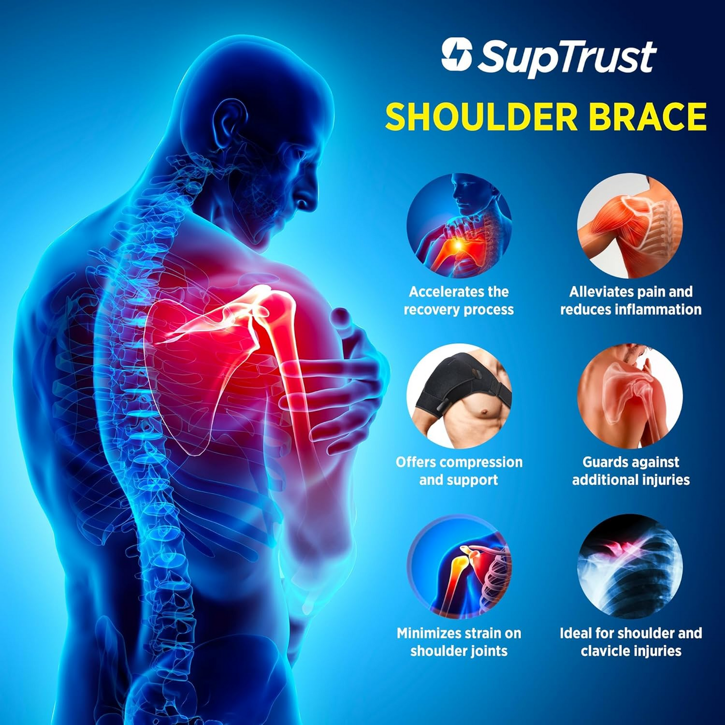 Electric Heating Shoulder & Knee Support Belt – Dual-Use Heated Brace for Muscle Relaxation