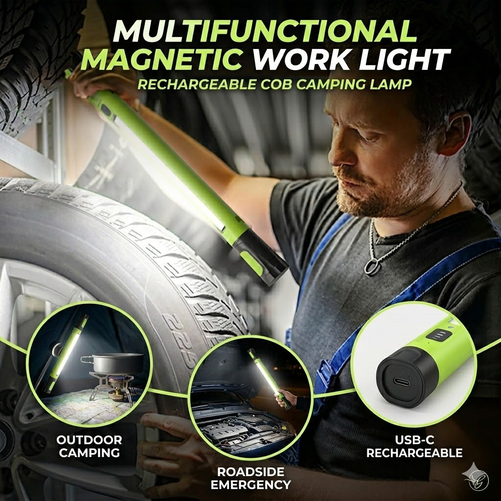 Magnetic Work Light – Rechargeable Outdoor Camping Lamp