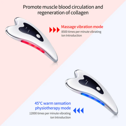 2 in 1 Hot & Vibration Facial Massager – Electric Gua Sha Beauty Device