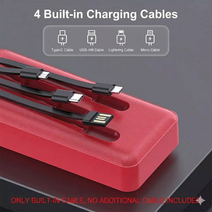 4-in-1 Power Bank 20000mAh – Built-in Cable Fast Charging Solution