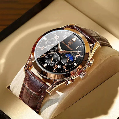 Swiss Waterproof Leather Watch – Elegant Design
