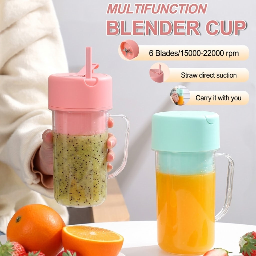 Electric Portable Smoothie Juicer Cup with Straw – Rechargeable Blender