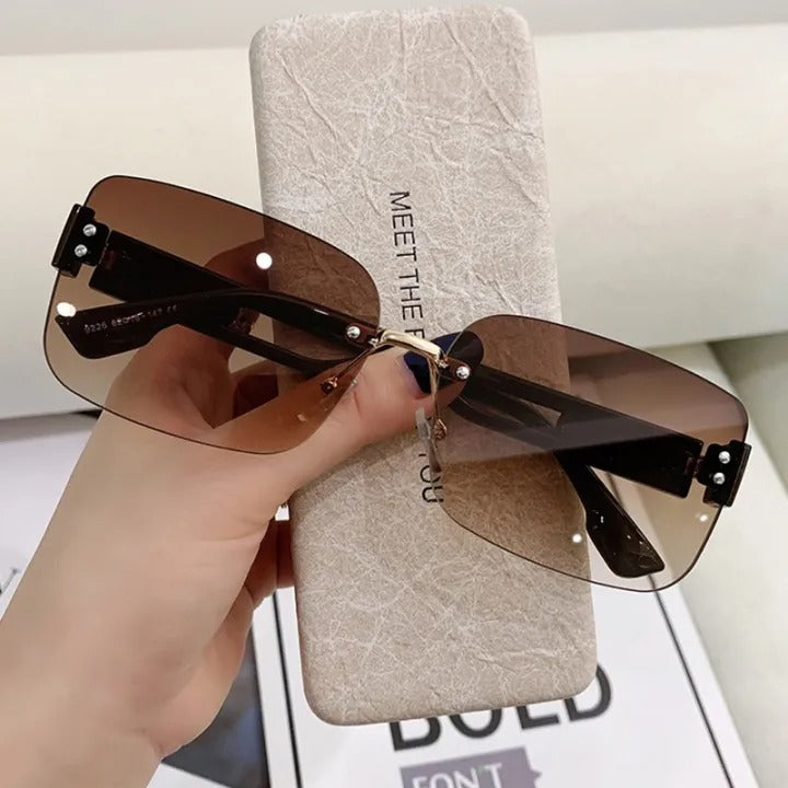 Rimless HD Sunglasses – Stylish Protection & Clear Vision