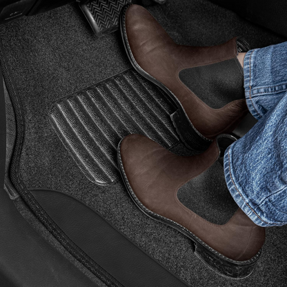 Universal Car Floor Mats – 4-Piece PVC Flocking Carpet Set