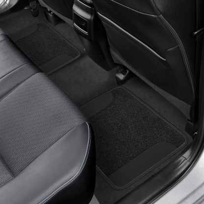 Universal Car Floor Mats – 4-Piece PVC Flocking Carpet Set
