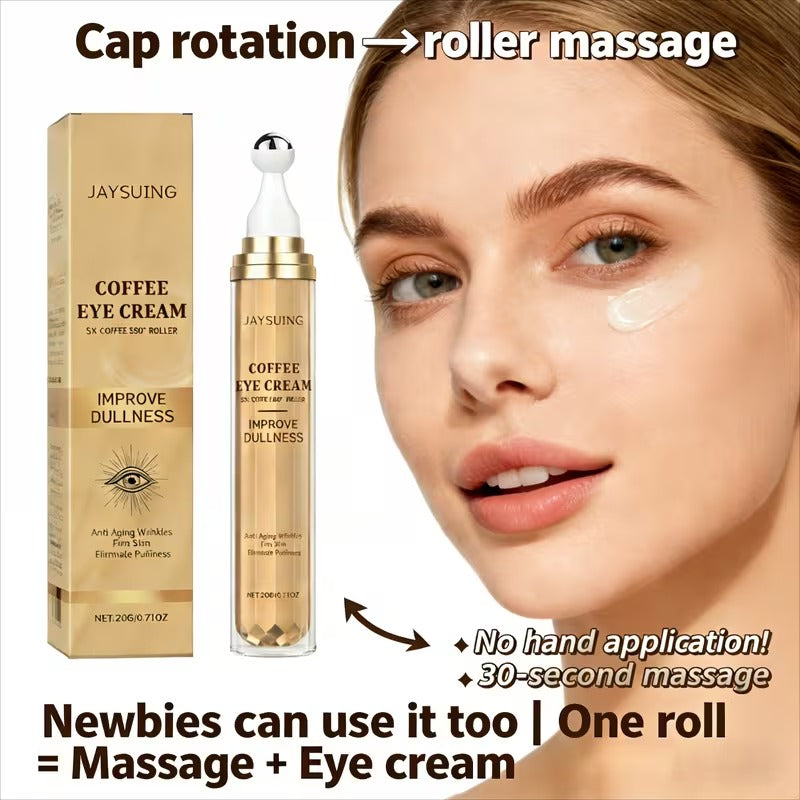 5% Caffeine Under Eye Serum Roller – 360° Cooling Eye Care