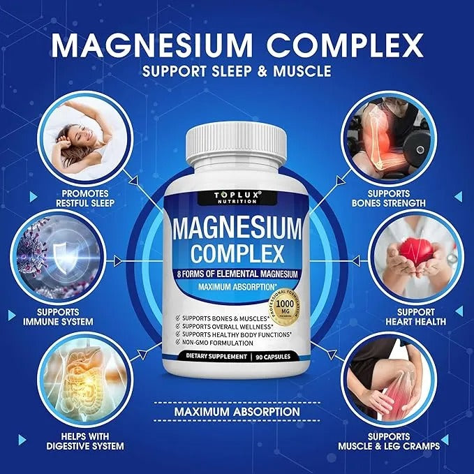 1000 mg Magnesium Capsules – Daily Mineral Support for Mind & Body