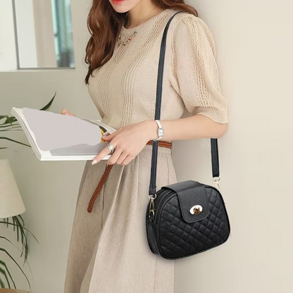 Women's Diamond-Pattern Small Shoulder Bag – Stylish Three Layer Rectangular Crossbody Purse