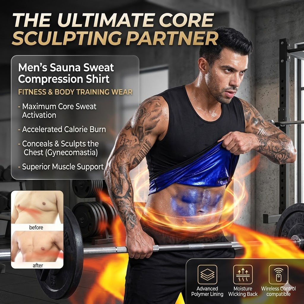 Men’s Sauna Sweat Compression Shirt – Fitness & Body Training Wear