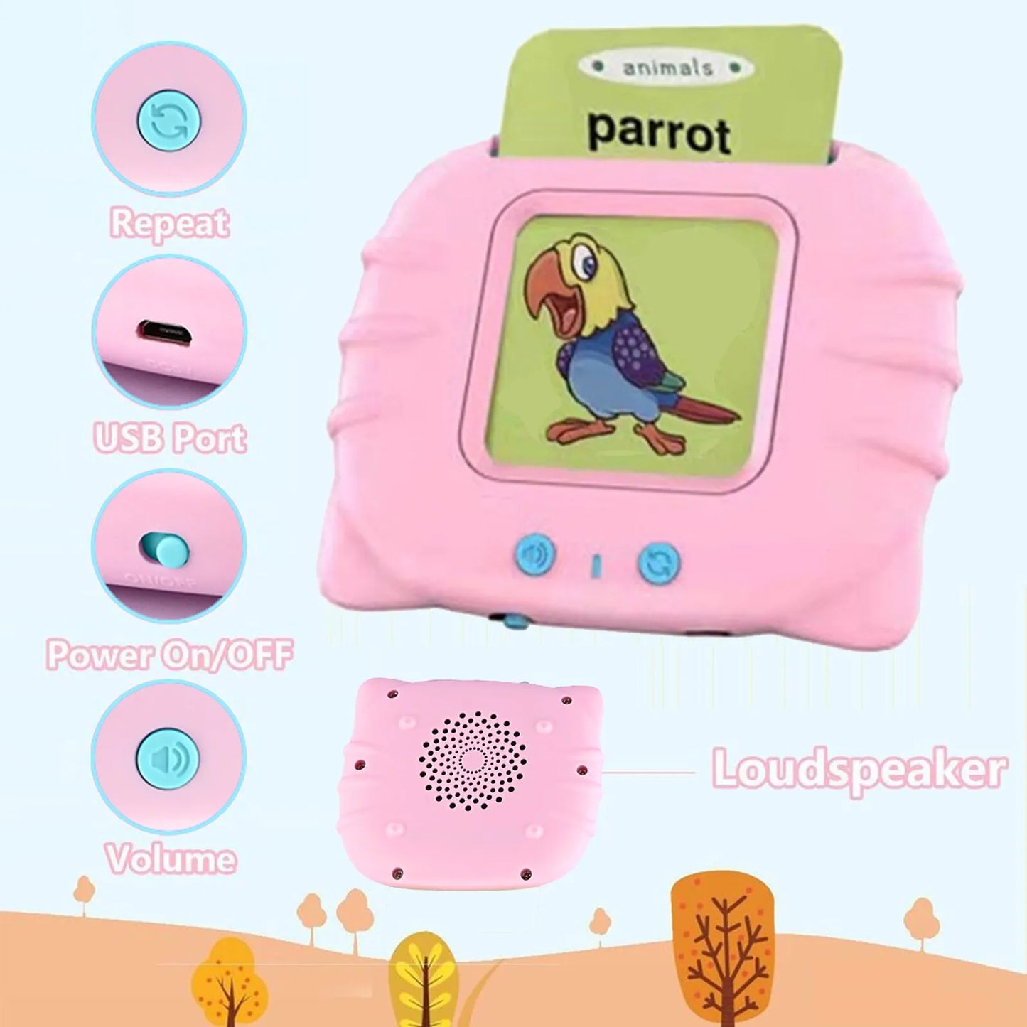 Audible Flashcard Device Early Educational Device + 224 Flashcards