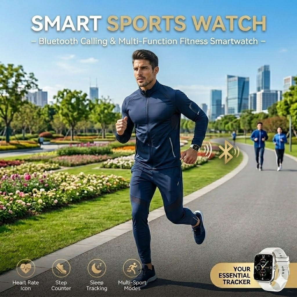 Smart Sports Watch – Bluetooth Calling & Multi Function Fitness Smartwatch