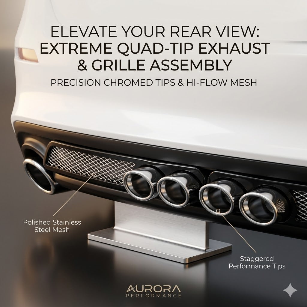 Dual Vent Style Car Grid – Sporty Simulated Exhaust Decoration