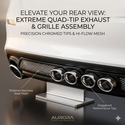 Dual Vent Style Car Grid – Sporty Simulated Exhaust Decoration