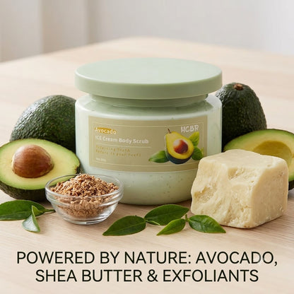 Avocado & Shea Butter Body Scrub Exfoliating Moisturizing Body Polish