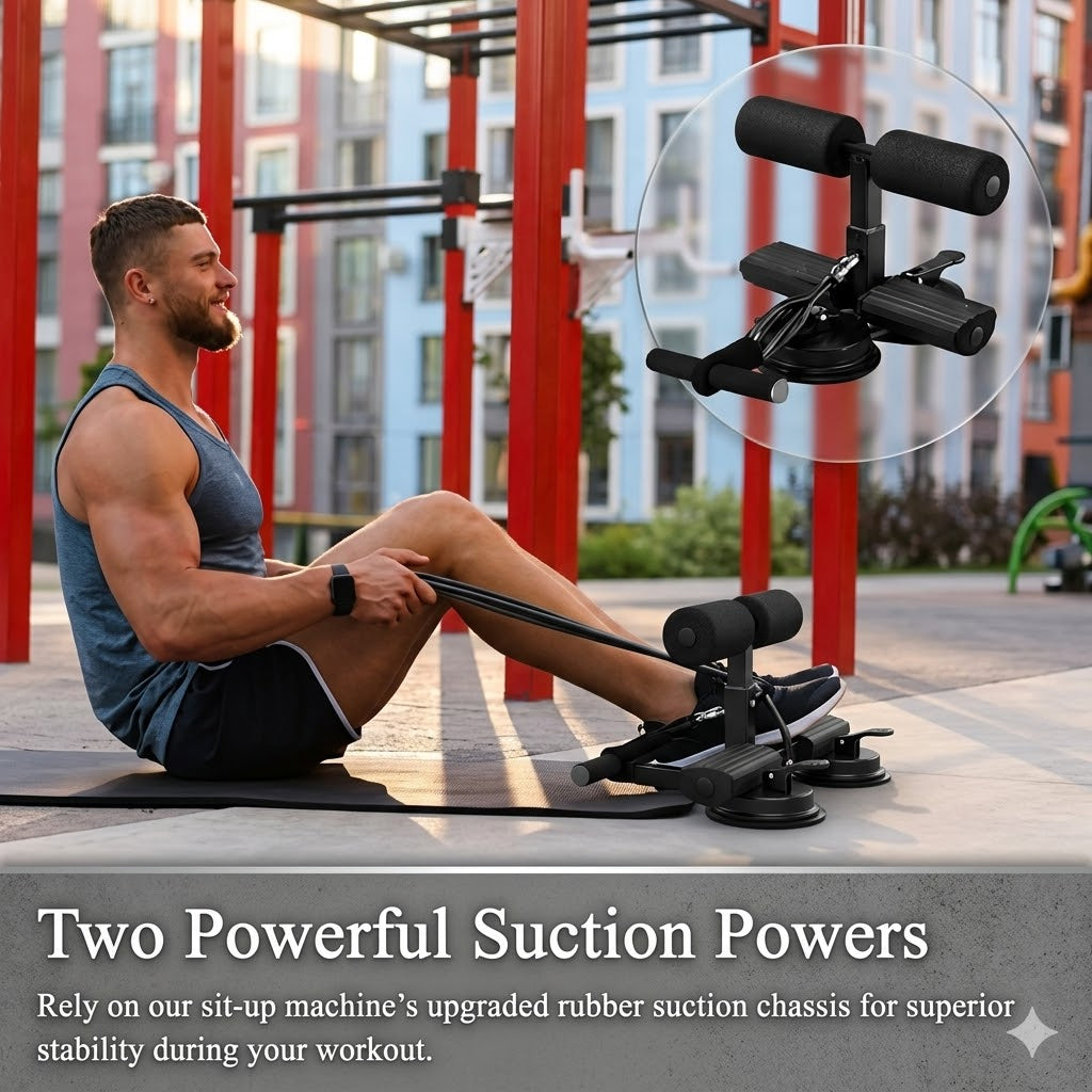 Foldable Sit Up Assist Device – Double Suction Cup Home Fitness Equipment
