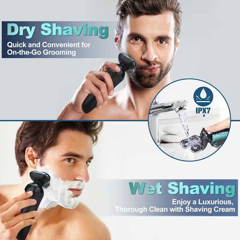 Men’s Portable Electric Rotary Shaver – Triple Blade Face Grooming System