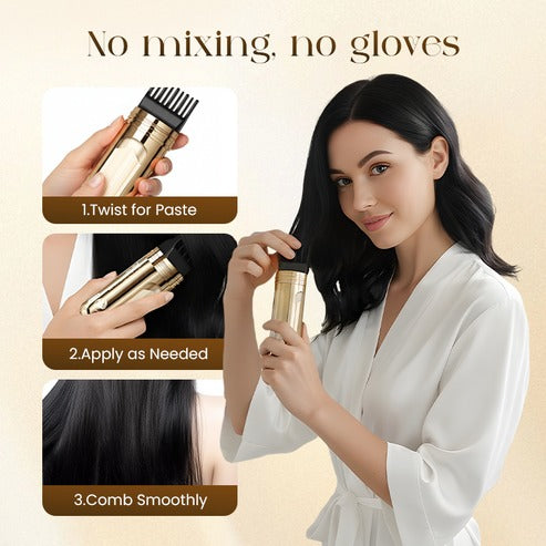 Hair Dye Comb — Easy Grey Hair Coverage - Manufactured in Japan