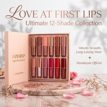 12-Color Lip Gloss Set Matte & Pearl Finish