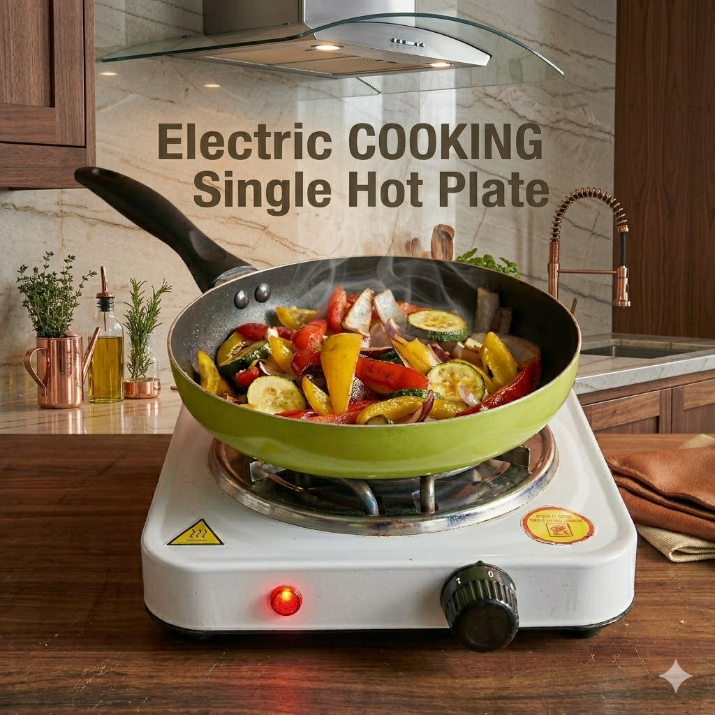 Portable Electric Hot Plate – 1000W Single Cooking Stove