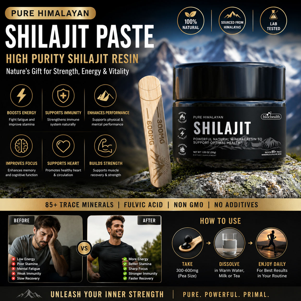 Pure Himalayan Shilajit Paste High Purity Shilajit Resin