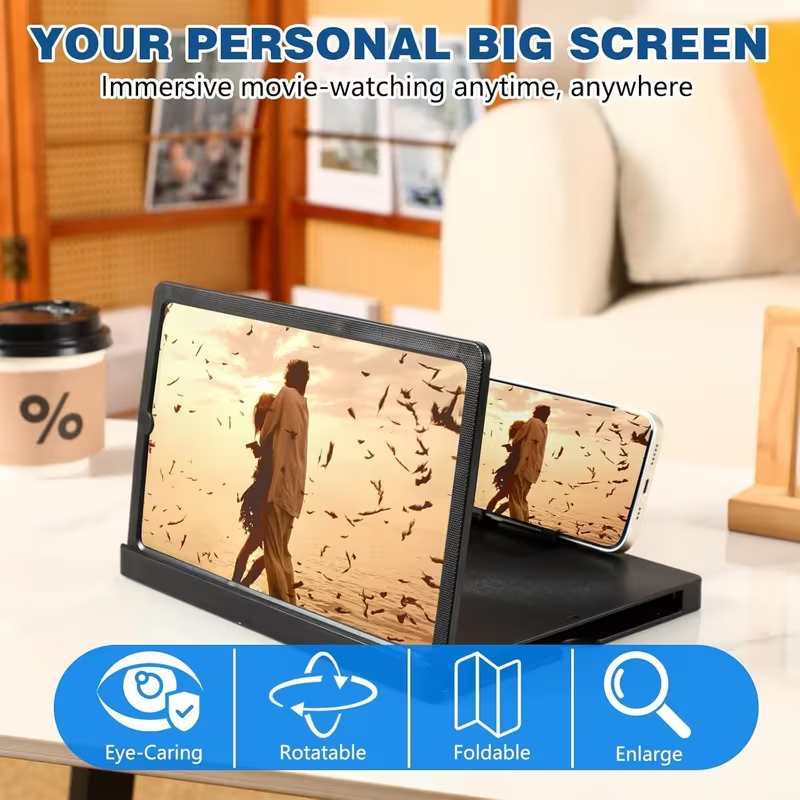 14” Foldable Screen Magnifier – HD Mobile Video Amplifier Stand