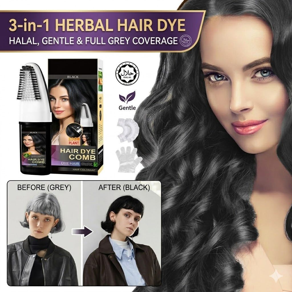 3 in 1 Herbal Hair Dye – Halal, Gentle & Full Grey Coverage