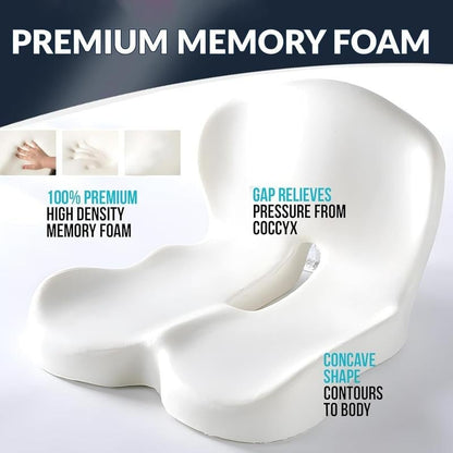 Non-Slip Memory Foam Seat Cushion – All-Day Comfort & Support