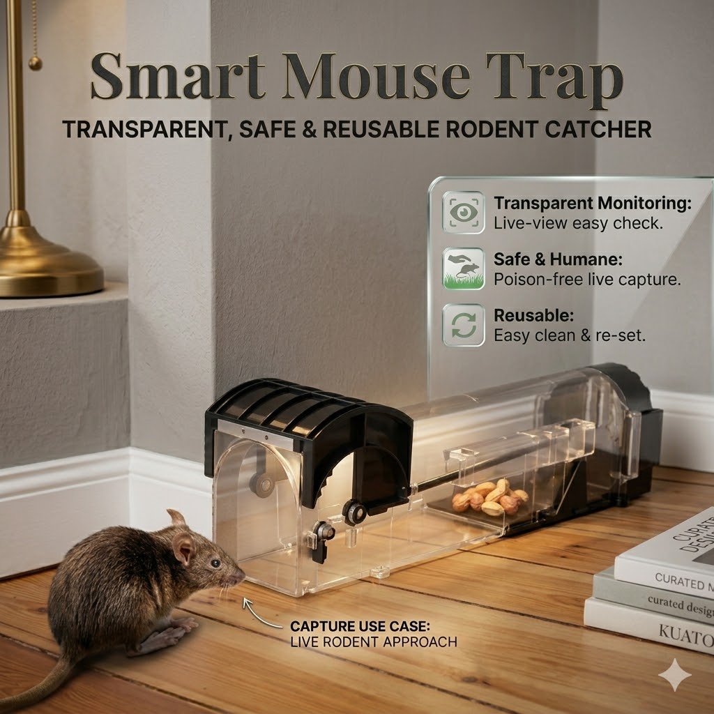 Smart Mouse Trap – Transparent, Safe & Reusable Rodent Catcher
